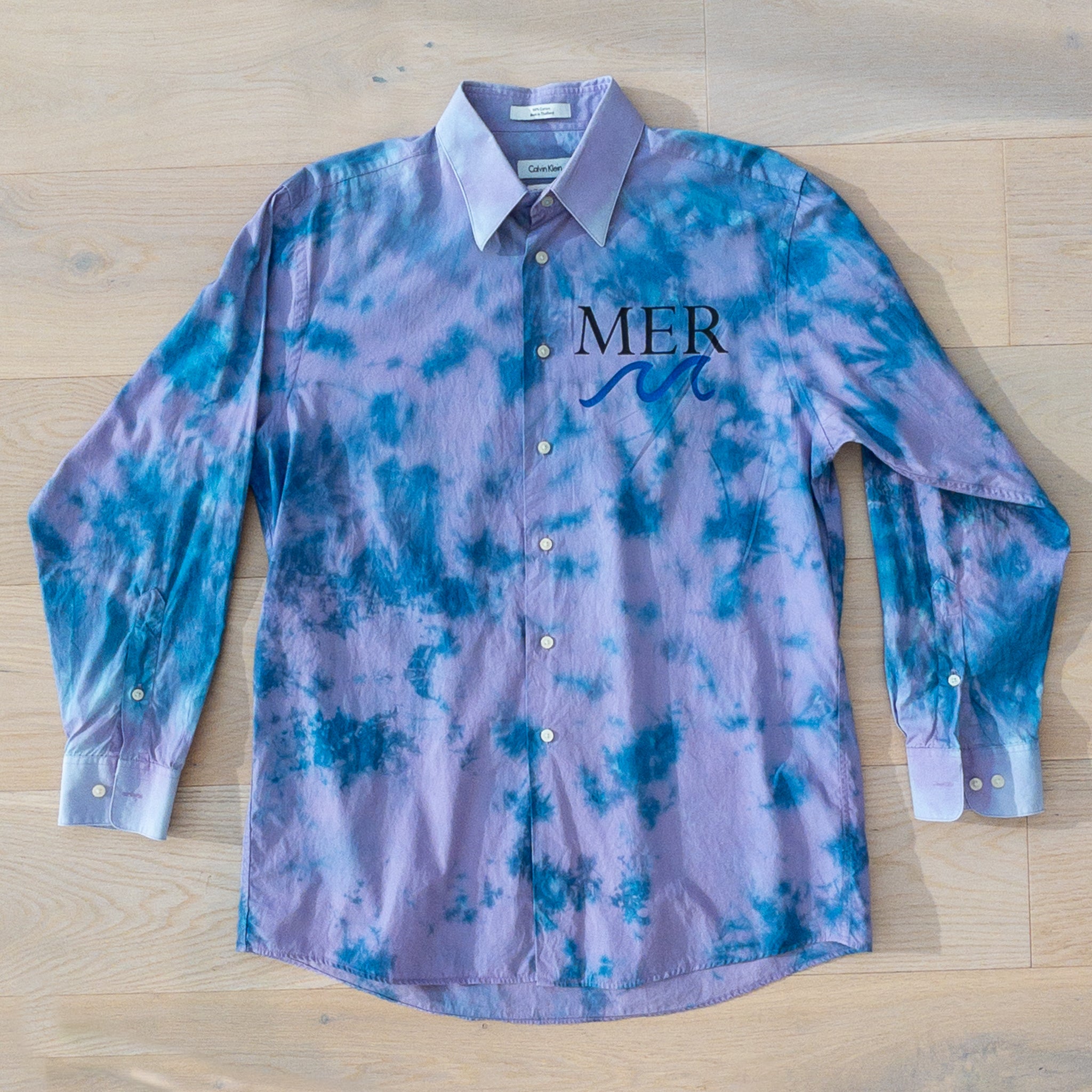 "La Mer Violet" Upcycled Button Up Shirt