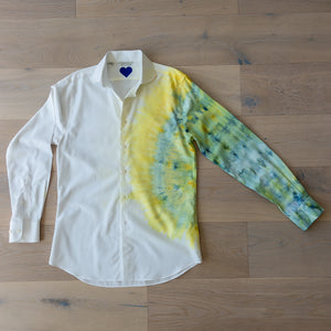 "Sunburst' Upcycled Button Up Shirt