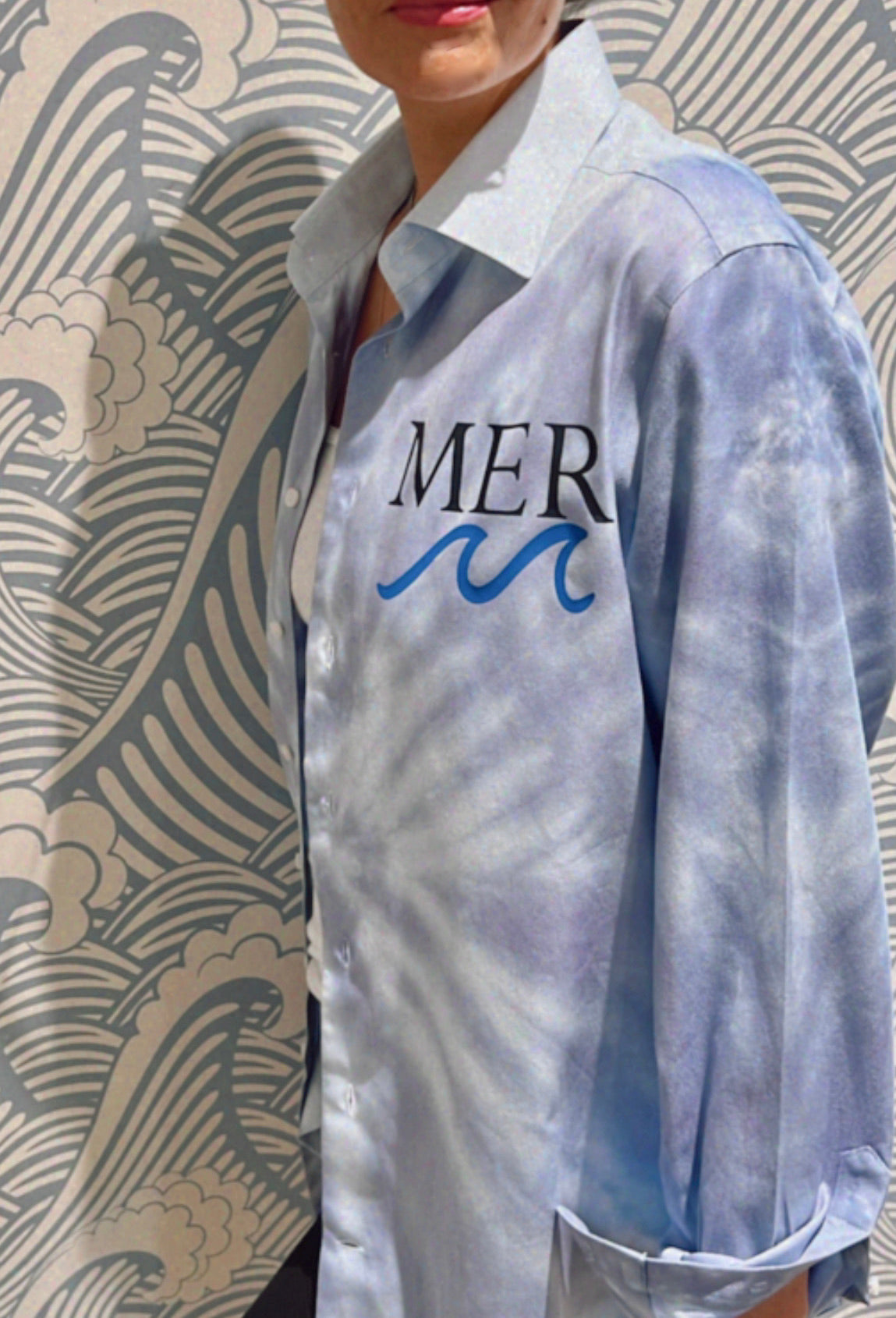 "BU Point Mer" upcycled Button Up Shirt