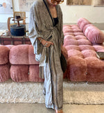 Load image into Gallery viewer, One-of-a-Kind Vintage Silk Kimono Robe Top &amp; Wide-Leg Pant Set | Repurposed Resort Wear
