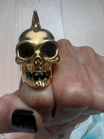 Load image into Gallery viewer, Alexander McQueen Crystal Skull Shark Tooth Mohawk ring
