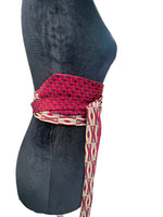Load image into Gallery viewer, Pia Obi Belts | Burgundy &amp; Antique Gold Geometric
One of a Kind | Upcycled in Malibu
