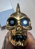 Load image into Gallery viewer, Alexander McQueen Crystal Skull Shark Tooth Mohawk ring
