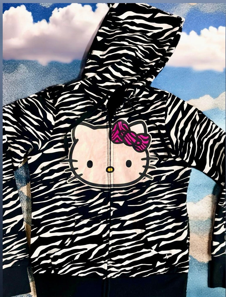 Hello Kitty Y2K  Tiger Striped Hoodie