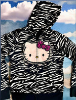 Load image into Gallery viewer, Hello Kitty Y2K  Tiger Striped Hoodie
