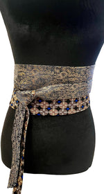 Load image into Gallery viewer, Pia Obi Belt | Midnight Paisley &amp; Cobalt
One of a Kind | Upcycled in Malibu
