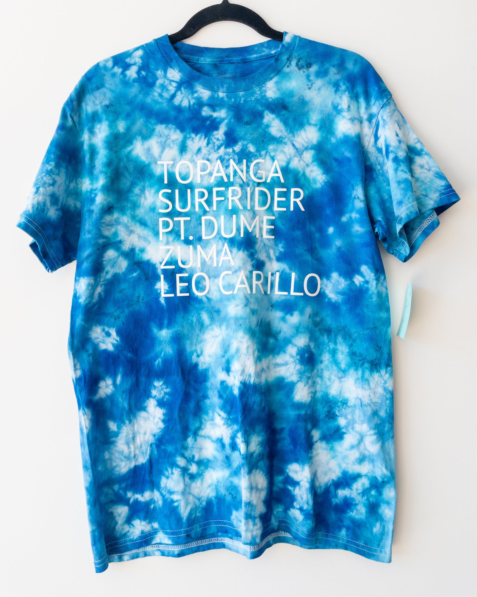 "Topanga, Surfrider, PT. Dume, Zuma, Leo Carrillo” Comfy 100% Cotton Crewneck T-Shirt