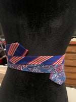 Load image into Gallery viewer, Pia Obi Belts | Royal Blue &amp; Bordeaux Paisley
One of a Kind | Upcycled in Malibu
