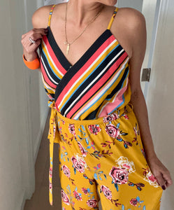 Mixed Pattern Jumpsuit