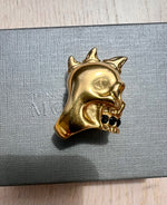 Load image into Gallery viewer, Alexander McQueen Crystal Skull Shark Tooth Mohawk ring

