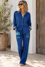 Load image into Gallery viewer, One-of-a-Kind Vintage Silk Leisure Set | Upcycled Resort Wear
