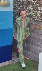 Load and play video in Gallery viewer, One-of-a-Kind Vintage Silk Leisure Set | Repurposed Resort Wear
