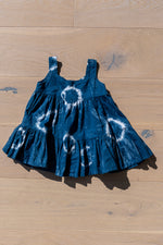 Load image into Gallery viewer, Blue Indigo Burst Garden Dress 12M
