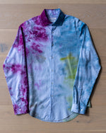 Load image into Gallery viewer, &quot;Magenta Ocean&quot; Upcycled Button Up Shirt
