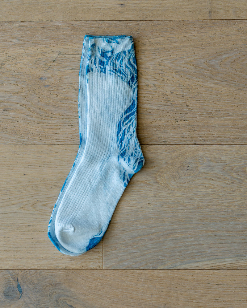 "Currently Blu" Women's Thin Ribbed Sock