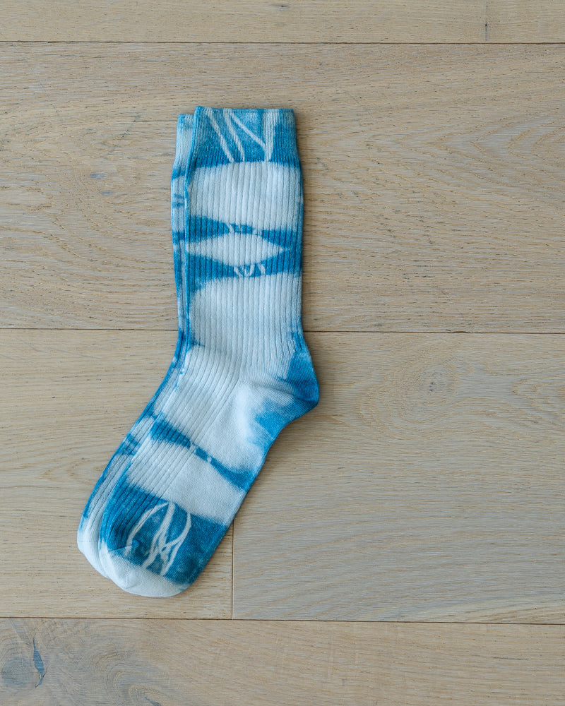 "Blue Sandbar" Women's Thin Ribbed Sock