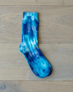 "Deep Blue Sea" Women's Thin Ribbed Sock