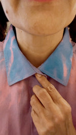 Load and play video in Gallery viewer, &quot;Partly Cloudy&quot; Upcycled Button Up Shirt
